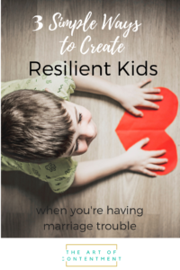 When cracks begin to show in our marriage, how can we protect our kids from breaking, too? Professional counselor Mary Belote shares three simple strategies to build resilient children while mom and dad are having marriage problems. Join us at The Art of Contentment to learn more from this wise woman.