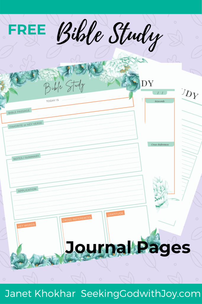 three Bible study journal pages