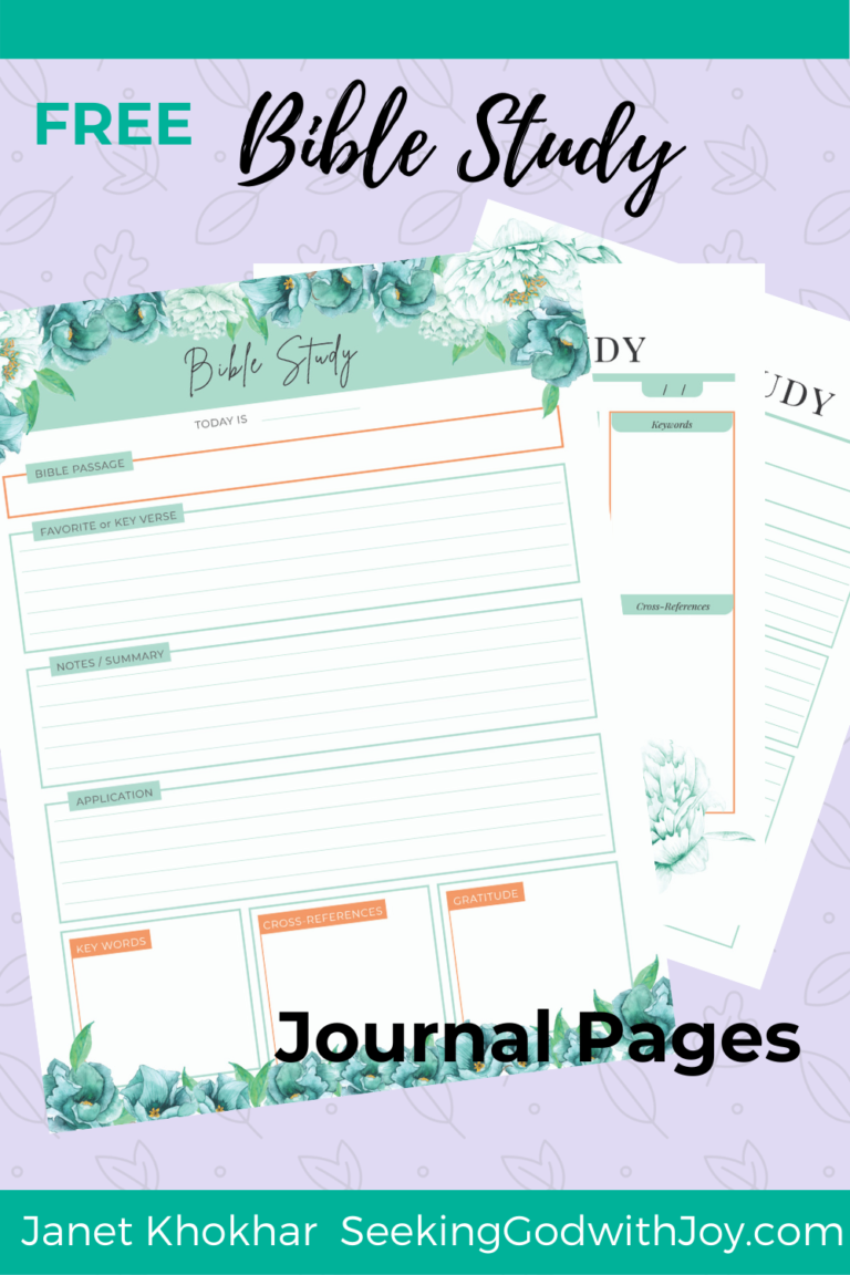 Free Bible Study daily journal pages (no email required) - Seeking God ...