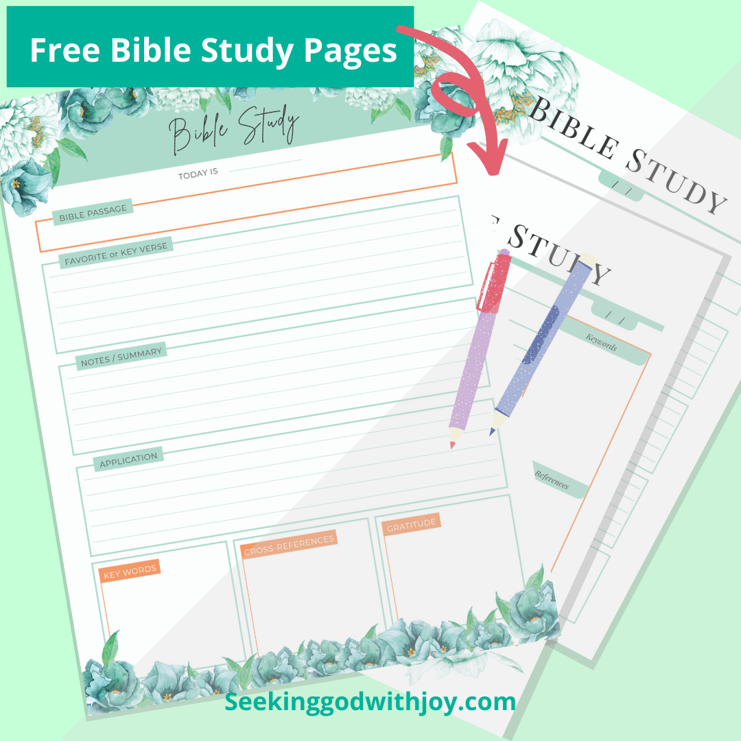 Free Bible Study daily journal pages (no email required) - Seeking God ...