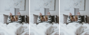woman reading in bed